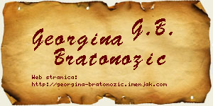 Georgina Bratonožić vizit kartica